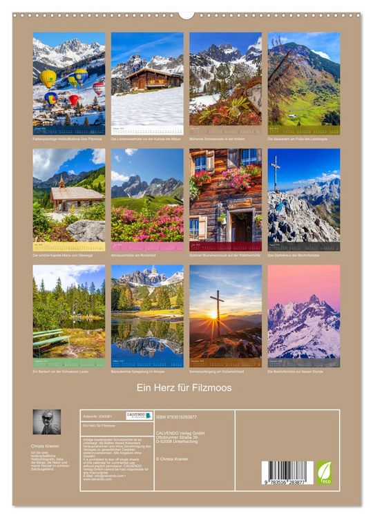 Produktbild: Ein Herz f&uuml;r Filzmoos (hochwertiger Premium Wandkalender 2026 DIN A2 hoch), Kunstdruck in Hochglanz