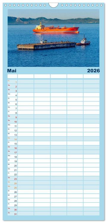 Produktbild: Familienplaner 2026 - Hochseeschiffe mit 5 Spalten (Wandkalender, 21 x 45 cm) CALVENDO