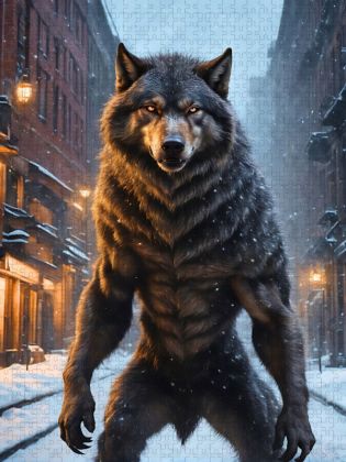 Produktbild: CALVENDO Puzzle Werwolf in der kalten Neujahrsnacht | 1000 Teile Lege-Gr&ouml;&szlig;e 64x48cm Foto-Puzzle f&uuml;r gl&uuml;ckliche Stunden
