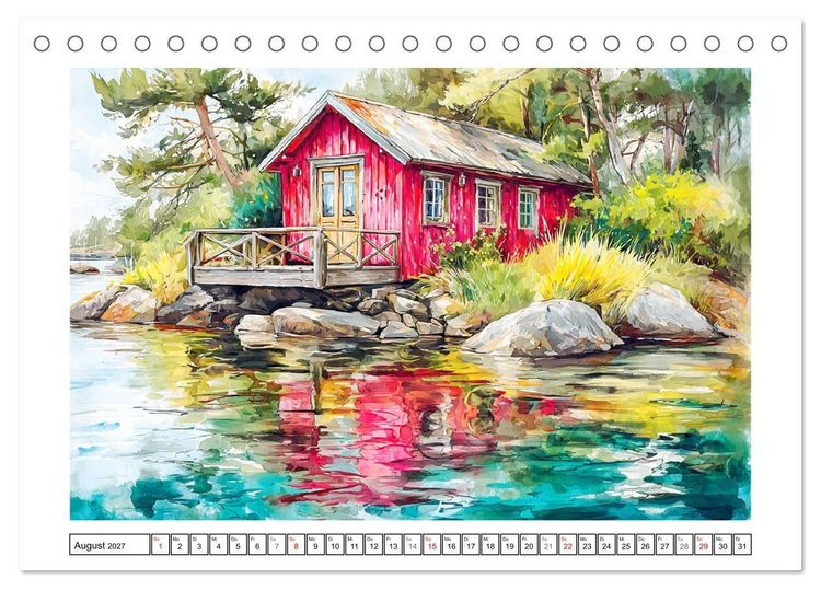 Produktbild: Norwegen. K&uuml;nstlerische Aquarelle aus dem hohen Norden (Tischkalender 2027 DIN A5 quer), CALVENDO Monatskalender