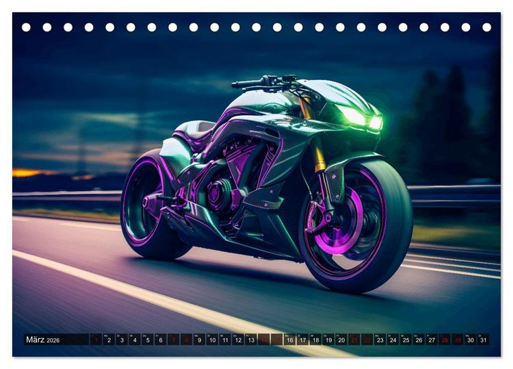 Produktbild: Dream Bikes - Motorr&auml;der aus der Zukunft (Tischkalender 2026 DIN A5 quer), CALVENDO Monatskalender