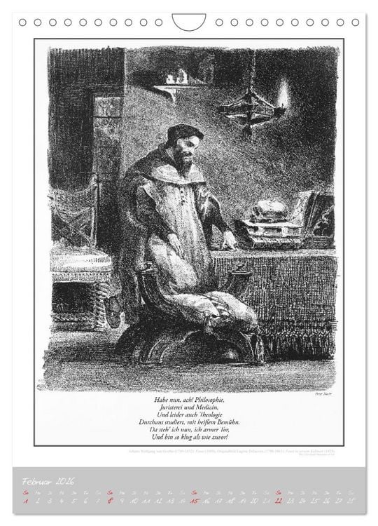 Produktbild: Faust - Weltliteraturkalender (Wandkalender 2026 DIN A4 hoch), CALVENDO Monatskalender