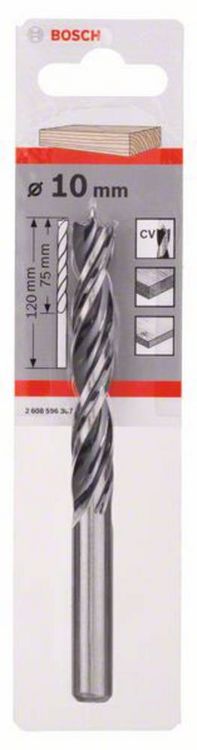 Produktbild: Bosch Accessories 2608596307 Holz-Spiralbohrer 10mm Gesamtl&auml;nge 120mm Zylinderschaft 1St.