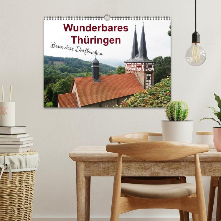 Produktbild: Wunderbares Th&uuml;ringen - besondere Dorfkirchen (Wandkalender 2026 DIN A3 quer), CALVENDO Monatskalender