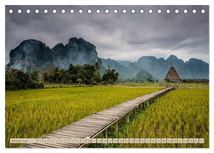 Produktbild: Laos - eine Bildreise (Tischkalender 2026 DIN A5 quer), CALVENDO Monatskalender