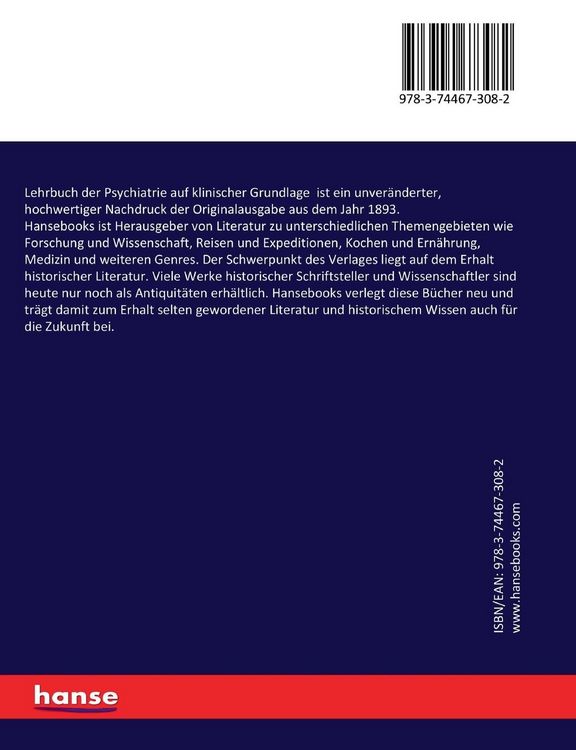 Produktbild: Lehrbuch der Psychiatrie auf klinischer Grundlage