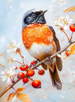 Produktbild: CALVENDO Puzzle Einheimischer Singvogel Gartenrotschwanz Malerei | 2000 Teile Lege-Gr&ouml;&szlig;e 90x67cm Foto-Puzzle f&uuml;r gl&uuml;ckliche Stunden