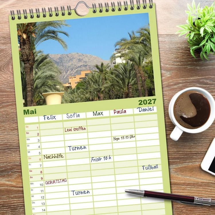 Produktbild: Familienplaner 2027 - Alicante - Benidorm - Calp mit 5 Spalten (Wandkalender, 21 x 45 cm) CALVENDO