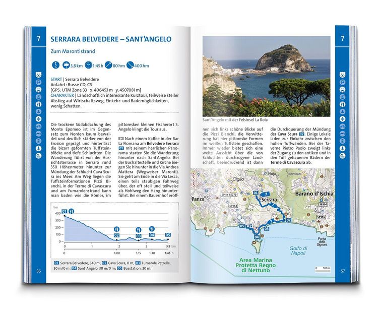 Produktbild: KOMPASS Wanderf&uuml;hrer Golf von Neapel, Ischia, Capri, Halbinsel Sorrent, Amalfi-K&uuml;ste und Cilento, 60 Touren