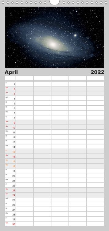 Produktbild: Familienplaner Himmlische Impressionen (Wandkalender 2022 , 21 cm x 45 cm, hoch)