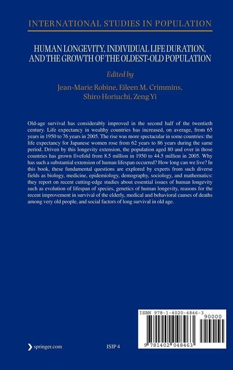 Produktbild: Human Longevity, Individual Life Duration, and the Growth of the Oldest-Old Population