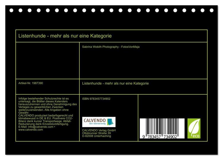 Produktbild: Listenhunde - mehr als nur eine Kategorie (Tischkalender 2026 DIN A5 quer), CALVENDO Monatskalender