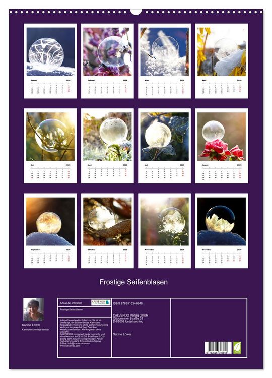 Produktbild: Frostige Seifenblasen (Wandkalender 2026 DIN A2 hoch), CALVENDO Monatskalender