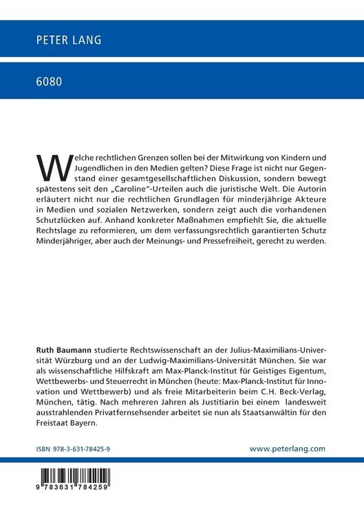 Produktbild: Minderj&auml;hrige in den Medien