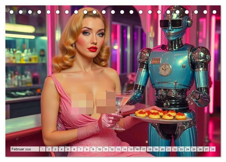 Produktbild: Atomic Beauties &ndash; The Retro Future Calendar (Tischkalender 2026 DIN A5 quer), CALVENDO Monatskalender