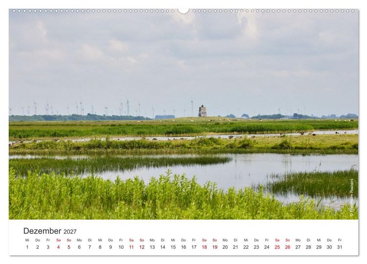 Produktbild: Halbinsel Eiderstedt - Momente der Natur (hochwertiger Premium Wandkalender 2027 DIN A2 quer), Kunstdruck in Hochglanz
