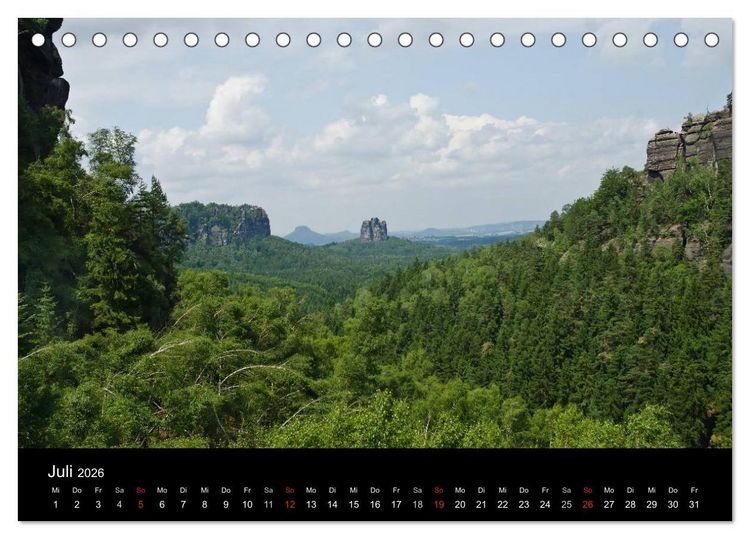Produktbild: Die s&auml;chsische Schweiz 2026 (Tischkalender 2026 DIN A5 quer), CALVENDO Monatskalender