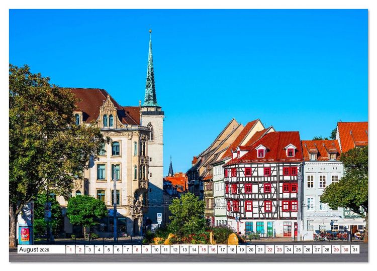 Produktbild: Romantisches Erfurt - Bilder einer Stadt voller Geschichte (hochwertiger Premium Wandkalender 2026 DIN A2 quer), Kunstdruck in Hochglanz