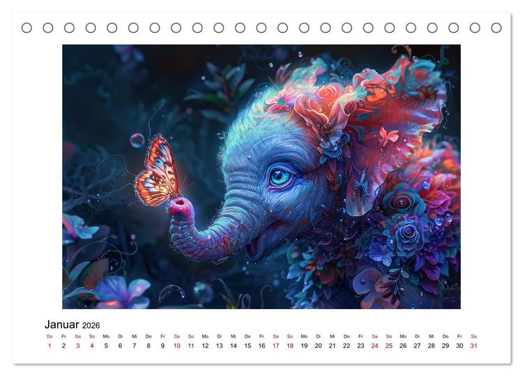 Produktbild: Elefantastisch (Tischkalender 2026 DIN A5 quer), CALVENDO Monatskalender