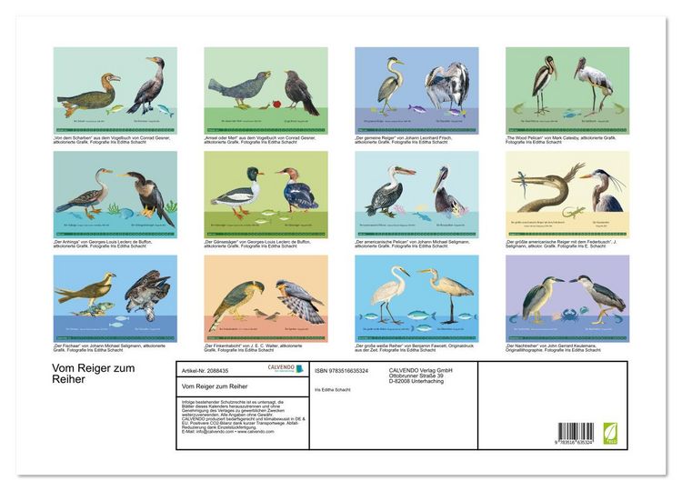 Produktbild: Vom Reiger zum Reiher (Wandkalender 2026 DIN A2 quer), CALVENDO Monatskalender