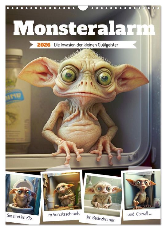 Produktbild: Monsteralarm. Die Invasion der kleinen Qu&auml;lgeister (Wandkalender 2026 DIN A3 hoch), CALVENDO Monatskalender