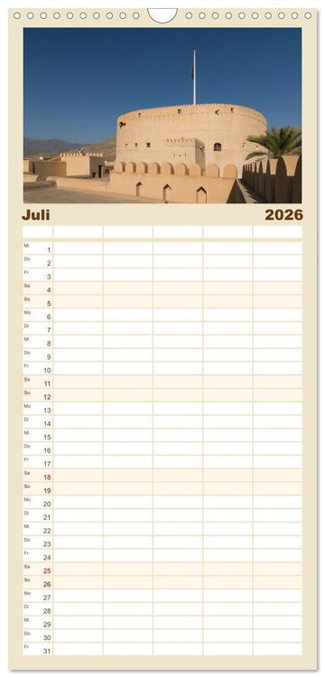 Produktbild: Familienplaner 2026 - Faszinierender Oman mit 5 Spalten (Wandkalender, 21 x 45 cm) CALVENDO