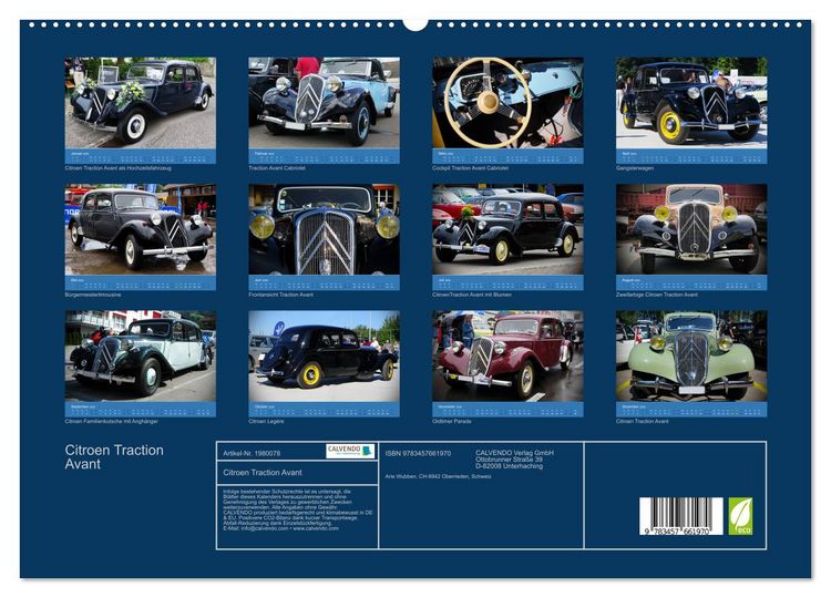 Produktbild: Citroen Traction Avant (hochwertiger Premium Wandkalender 2026 DIN A2 quer), Kunstdruck in Hochglanz