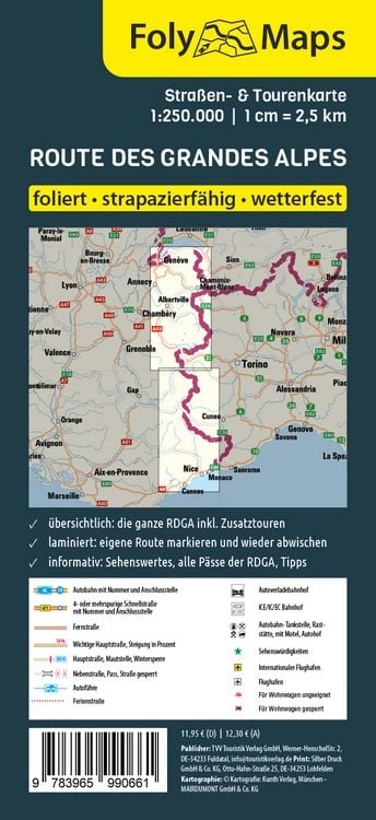 Produktbild: FolyMaps Route des Grandes Alpes Spezialkarte