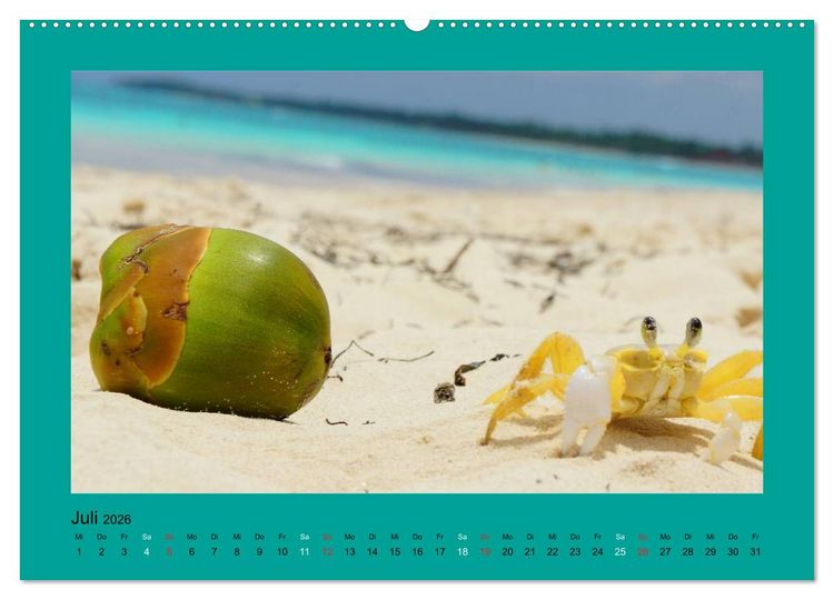Produktbild: Die sch&ouml;nsten Str&auml;nde Karibik (hochwertiger Premium Wandkalender 2026 DIN A2 quer), Kunstdruck in Hochglanz