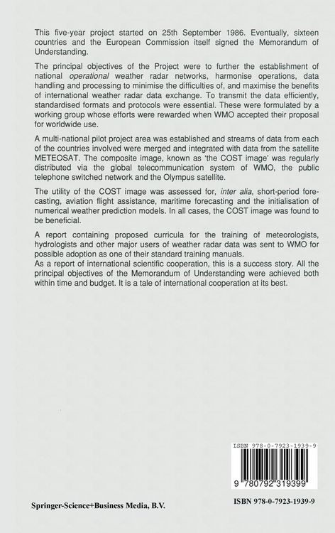Produktbild: Weather Radar Networking (Cost 73 Project) Final Report