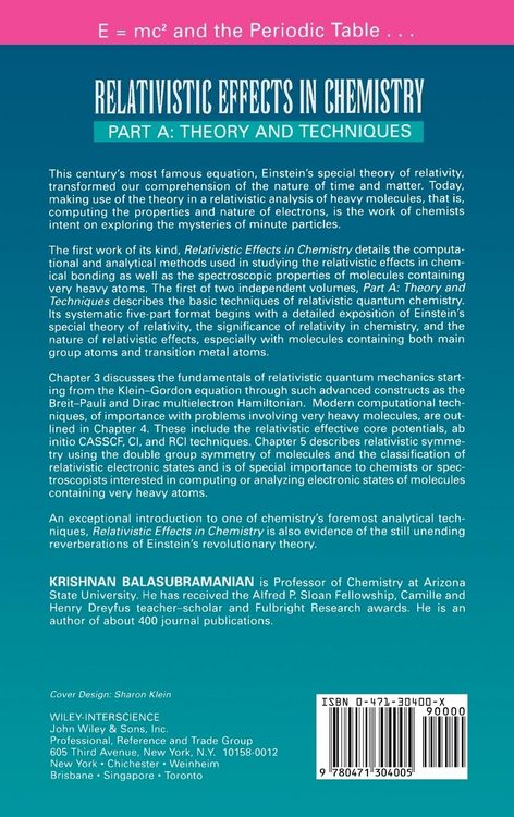 Produktbild: Relativistic Effects in Chemistry