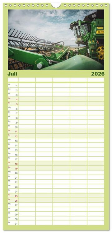 Produktbild: Familienplaner 2026 - Moderne Landtechnik mit 5 Spalten (Wandkalender, 21 x 45 cm) CALVENDO