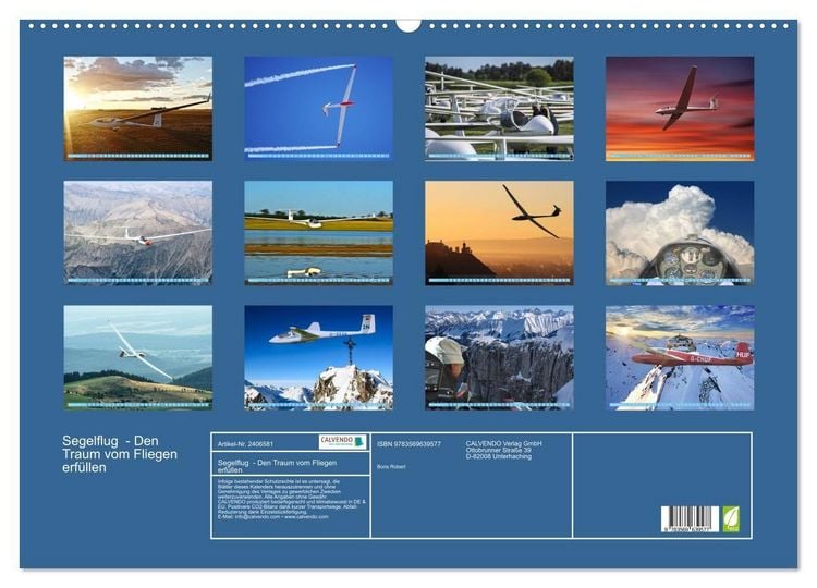Produktbild: Segelflug - Den Traum vom Fliegen erf&uuml;llen (Wandkalender 2027 DIN A2 quer), CALVENDO Monatskalender