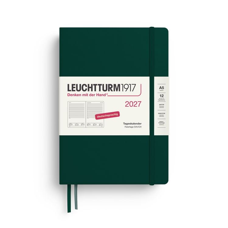 Produktbild: Tageskalender Medium (A5) 2027, Forest Green, Deutsch