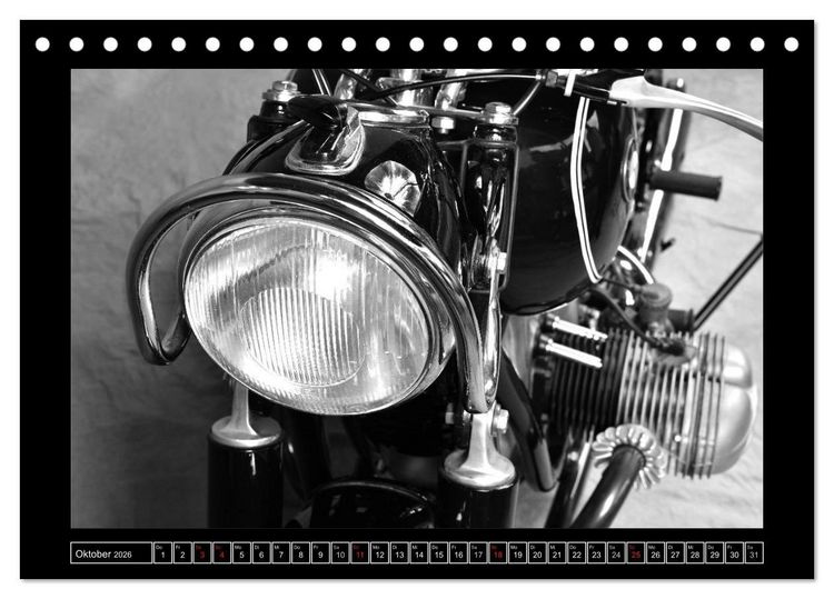 Produktbild: BMW R69S in schwarzweiss (Tischkalender 2026 DIN A5 quer), CALVENDO Monatskalender