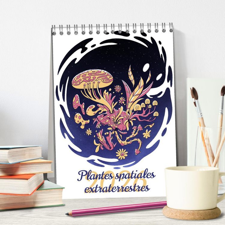 Produktbild: Plantes spatiales extraterrestres (Calendrier de bureau 2026 DIN A5 horizontal), CALVENDO calendrier mensuel