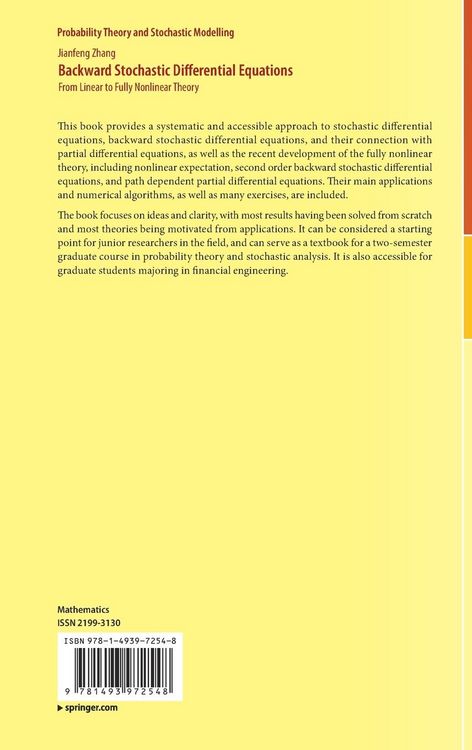 Produktbild: Backward Stochastic Differential Equations