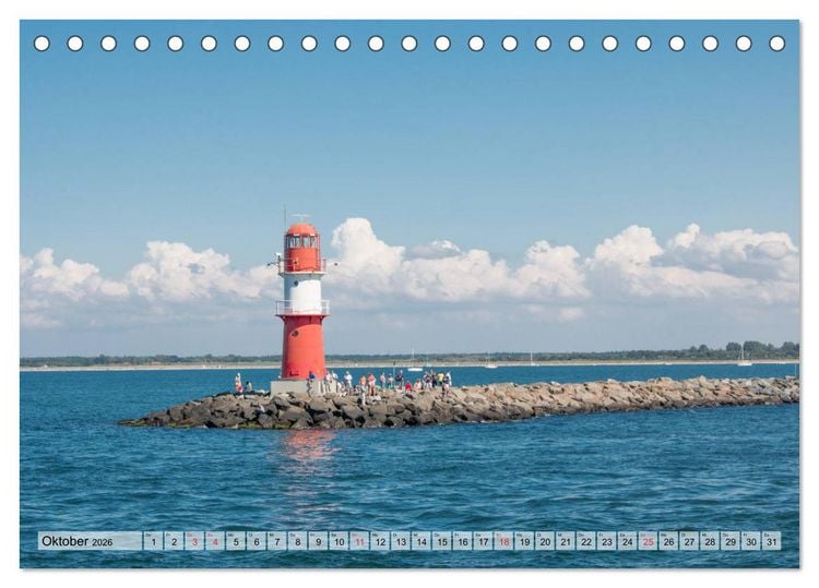 Produktbild: Hansestadt Rostock Historischer Stadtkern bis Warnem&uuml;nde (Tischkalender 2026 DIN A5 quer), CALVENDO Monatskalender