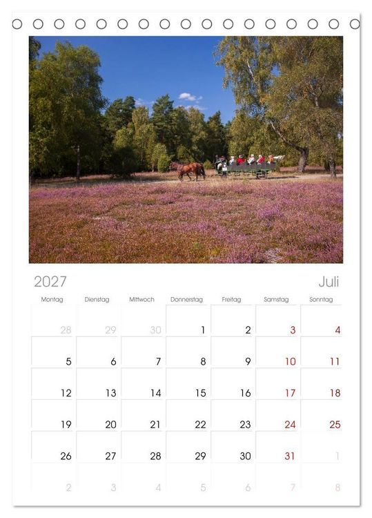 Produktbild: Tischplaner 2027 - L&uuml;neburger Heide - Im Wandel der Jahreszeiten (A5 Tischkalender zum Aufstellen) CALVENDO