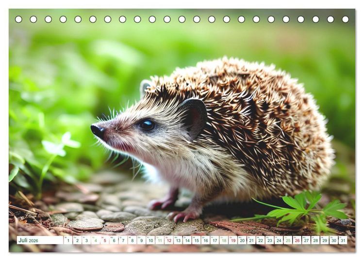 Produktbild: Niedliche Igel (Tischkalender 2026 DIN A5 quer), CALVENDO Monatskalender