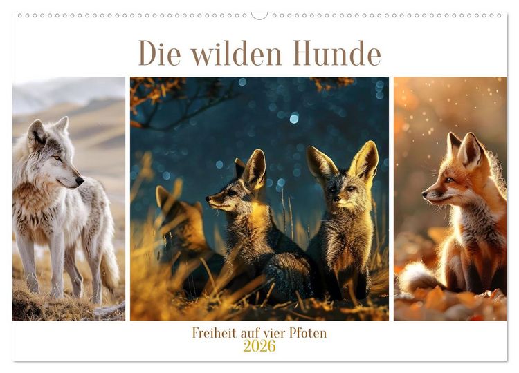 Produktbild: Die wilden Hunde (Wandkalender 2026 DIN A2 quer), CALVENDO Monatskalender