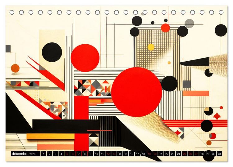 Produktbild: Vent sur l'art abstrait (Calendrier de bureau 2026 DIN A5 vertical), CALVENDO calendrier mensuel