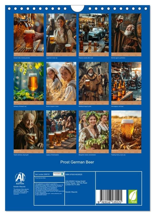 Produktbild: Prost German Beer (Wall Calendar 2026 DIN A4 portrait), CALVENDO 12 Month Wall Calendar
