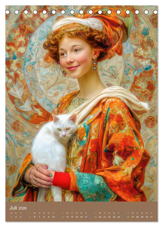 Produktbild: Frauen in Kost&uuml;men - Sinnliche Sch&ouml;nheit des Art Nouveau (Tischkalender 2026 DIN A5 hoch), CALVENDO Monatskalender