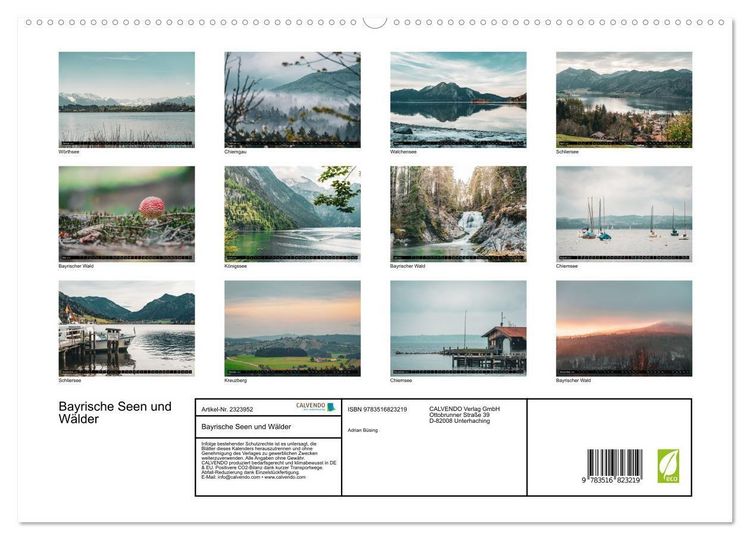 Produktbild: Bayrische Seen und W&auml;lder (hochwertiger Premium Wandkalender 2027 DIN A2 quer), Kunstdruck in Hochglanz