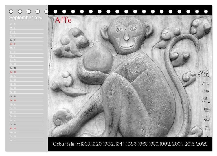 Produktbild: Das Chinesische Horoskop / Geburtstagskalender (Tischkalender 2026 DIN A5 quer), CALVENDO Monatskalender