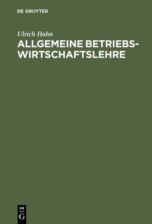 Produktbild: Allgemeine Betriebswirtschaftslehre
