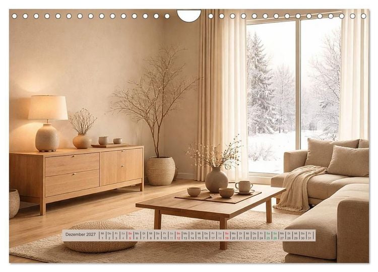 Produktbild: Wohntr&auml;ume &ndash; Minimalistische R&auml;ume voller Ruhe (Wandkalender 2027 DIN A4 quer), CALVENDO Monatskalender