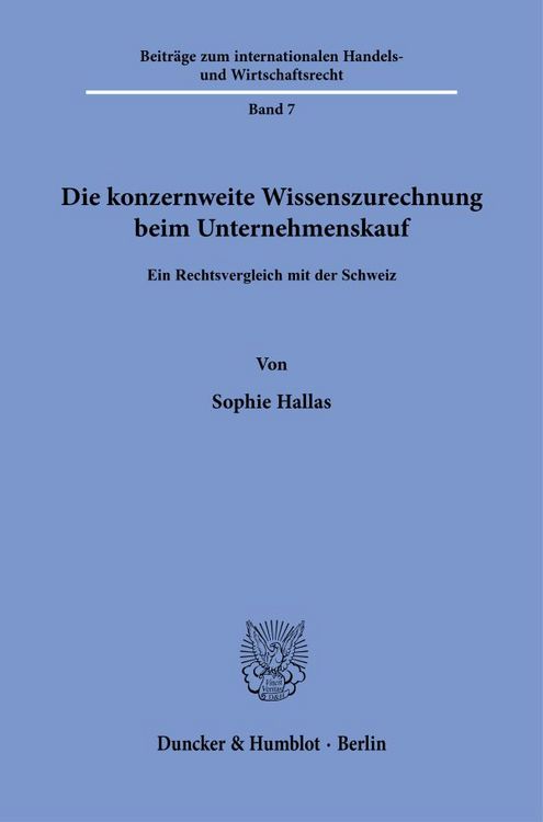 Produktbild: Die konzernweite Wissenszurechnung beim Unternehmenskauf