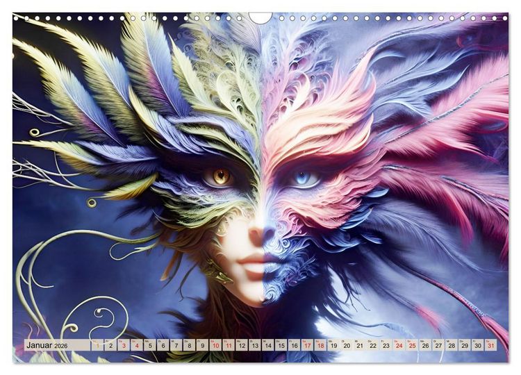 Produktbild: Vogelfrauen Surreale Sch&ouml;nheiten (Wandkalender 2026 DIN A3 quer), CALVENDO Monatskalender